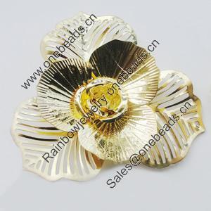 Iron Cabochons. Fashion jewelry findings. Lead-free. Flower 60mm Sold by Bag