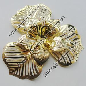 Iron Cabochons. Fashion jewelry findings. Lead-free. Flower 61mm Sold by Bag