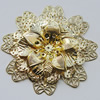 Iron Cabochons. Fashion jewelry findings. Lead-free. Flower 65mm Sold by Bag