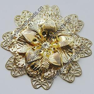 Iron Cabochons. Fashion jewelry findings. Lead-free. Flower 65mm Sold by Bag