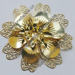 Iron Cabochons. Fashion jewelry findings. Lead-free. Flower 65mm Sold by Bag