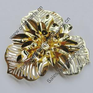 Iron Cabochons. Fashion jewelry findings. Lead-free. Flower 49mm Sold by Bag