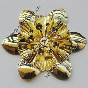 Iron Pendant. Fashion jewelry findings. Lead-free. Flower 49mm Sold by Bag