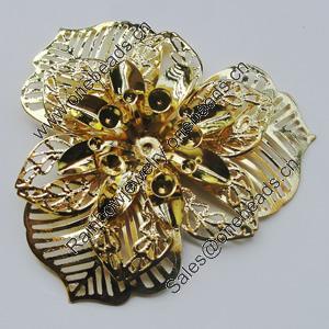 Iron Cabochons. Fashion jewelry findings. Lead-free. Flower 54mm Sold by Bag