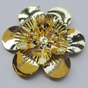 Iron Cabochons. Fashion jewelry findings. Lead-free. Flower 49mm Sold by Bag