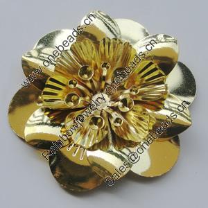 Iron Cabochons. Fashion jewelry findings. Lead-free. Flower 48mm Sold by Bag
