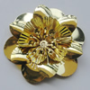 Iron Cabochons. Fashion jewelry findings. Lead-free. Flower 48mm Sold by Bag