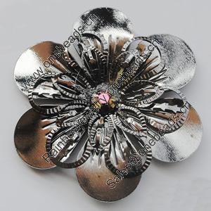 Iron Cabochons With Crystal Beads. Fashion jewelry findings. Lead-free. Flower 48mm Sold by Bag