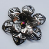 Iron Cabochons With Crystal Beads. Fashion jewelry findings. Lead-free. Flower 52mm Sold by Bag