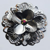 Iron Cabochons With Crystal Beads. Fashion jewelry findings. Lead-free. Flower 48mm Sold by Bag