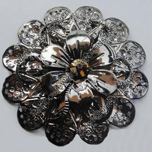 Iron Cabochons With Crystal Beads. Fashion jewelry findings. Lead-free. Flower 50mm Sold by Bag