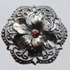 Iron Cabochons With Crystal Beads. Fashion jewelry findings. Lead-free. Flower 54mm Sold by Bag