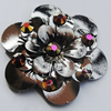 Iron Cabochons With Crystal Beads. Fashion jewelry findings. Lead-free. Flower 50mm Sold by Bag