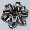 Iron Cabochons With Crystal Beads. Fashion jewelry findings. Lead-free. Flower 55mm Sold by Bag
