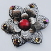 Iron Cabochons With Crystal Beads. Fashion jewelry findings. Lead-free. Flower 55mm Sold by Bag