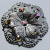 Iron Cabochons With Crystal Beads. Fashion jewelry findings. Lead-free. Flower 54mm Sold by Bag