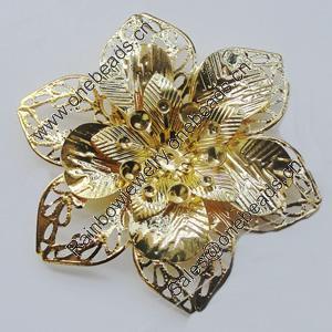 Iron Cabochons. Fashion jewelry findings. Lead-free. Flower 55mm Sold by Bag