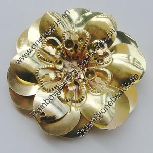 Iron Cabochons. Fashion jewelry findings. Lead-free. Flower 50mm Sold by Bag