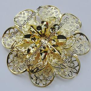 Iron Cabochons. Fashion jewelry findings. Lead-free. Flower 59mm Sold by Bag