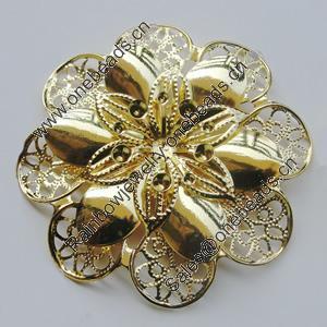 Iron Cabochons. Fashion jewelry findings. Lead-free. Flower 59mm Sold by Bag