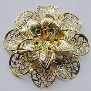 Iron Cabochons. Fashion jewelry findings. Lead-free. Flower 60mm Sold by Bag
