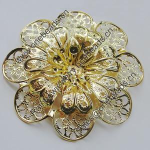 Iron Cabochons. Fashion jewelry findings. Lead-free. Flower 59mm Sold by Bag