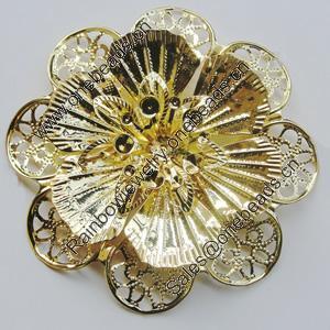 Iron Cabochons. Fashion jewelry findings. Lead-free. Flower 59mm Sold by Bag