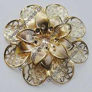 Iron Cabochons. Fashion jewelry findings. Lead-free. Flower 59mm Sold by Bag