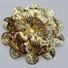 Iron Cabochons With Crystal Beads. Fashion jewelry findings. Lead-free. Flower 59mm Sold by Bag