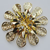 Iron Cabochons With Crystal Beads. Fashion jewelry findings. Lead-free. Flower 60mm Sold by Bag