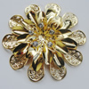 Iron Cabochons With Crystal Beads. Fashion jewelry findings. Lead-free. Flower 60mm Sold by Bag