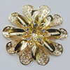 Iron Cabochons With Crystal Beads. Fashion jewelry findings. Lead-free. Flower 59mm Sold by Bag