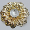 Iron Cabochons With Crystal Beads. Fashion jewelry findings. Lead-free. Flower 45mm Sold by Bag