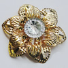 Iron Cabochons With Crystal Beads. Fashion jewelry findings. Lead-free. Flower 45mm Sold by Bag