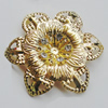 Iron Cabochons With Crystal Beads. Fashion jewelry findings. Lead-free. Flower 55mm Sold by Bag