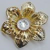 Iron Cabochons With Crystal Beads. Fashion jewelry findings. Lead-free. Flower 55mm Sold by Bag