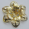 Iron Cabochons With Crystal Beads. Fashion jewelry findings. Lead-free. Flower 55mm Sold by Bag