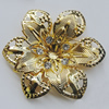 Iron Cabochons With Crystal Beads. Fashion jewelry findings. Lead-free. Flower 55mm Sold by Bag