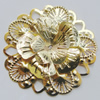 Iron Cabochons. Fashion jewelry findings. Lead-free. Flower 47mm Sold by Bag