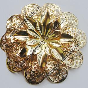 Iron Cabochons. Fashion jewelry findings. Lead-free. Flower 60mm Sold by Bag