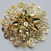 Iron Cabochons. Fashion jewelry findings. Lead-free. Flower 52mm Sold by Bag