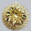 Iron Pendant. Fashion jewelry findings. Lead-free. Flower 50mm Sold by Bag