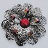 Iron Cabochons With Resin Beads. Fashion jewelry findings. Lead-free. Flower 57mm Sold by Bag