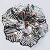 Iron Cabochons With Crystal Beads. Fashion jewelry findings. Lead-free. Flower 68mm Sold by Bag