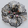 Iron Cabochons With Crystal Beads. Fashion jewelry findings. Lead-free. Flower 68mm Sold by Bag