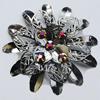 Iron Cabochons With Crystal Beads. Fashion jewelry findings. Lead-free. Flower 67mm Sold by Bag