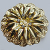 Iron Cabochons With Crystal Beads. Fashion jewelry findings. Lead-free. Flower 58mm Sold by Bag