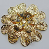 Iron Cabochons With Crystal Beads. Fashion jewelry findings. Lead-free. Flower 58mm Sold by Bag