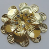 Iron Cabochons With Crystal Beads. Fashion jewelry findings. Lead-free. Flower 58mm Sold by Bag