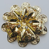 Iron Cabochons With Crystal Beads. Fashion jewelry findings. Lead-free. Flower 58mm Sold by Bag